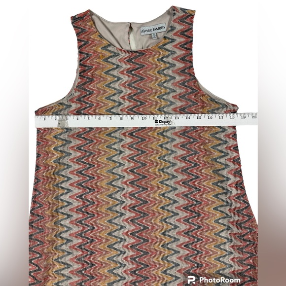 ALMOST FAMOUS Sleeveless Shift Dress Zigzag Patterns Size-XL - Picture 2 of 9